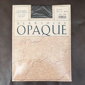 Berkshire Opaque Panty Hose Control Top Color Spinach Size 1-2 Microfiber Lycra